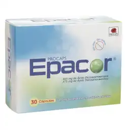 Epacor Antilipémico (465 mg/375 mg) Cápsulas Cubiertas de Gelatina con Cubierta Entérica sin Olor y Sabor