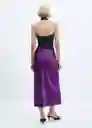 Falda Mia Morado Talla XL Mujer Mango