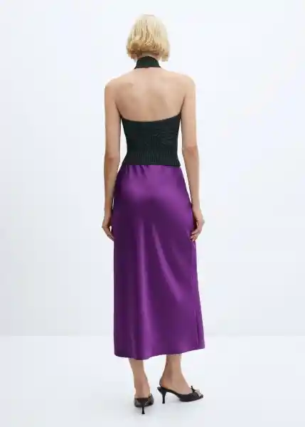 Falda Mia Morado Talla XL Mujer Mango