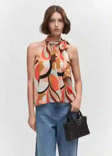 Blusa Pepa-A Salmón Talla XL Mujer Mango