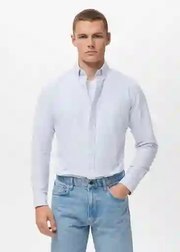 Camisa Kodak Celeste Talla M Hombre Mango