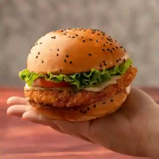 Hamburguesa de pollo apanado