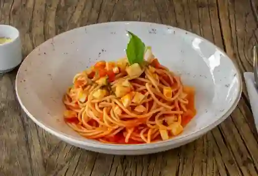 Spaghetti Pomodoro y Mozzarella