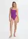 Vestido Bañador Ocean1 Morado Talla S Mujer Mango