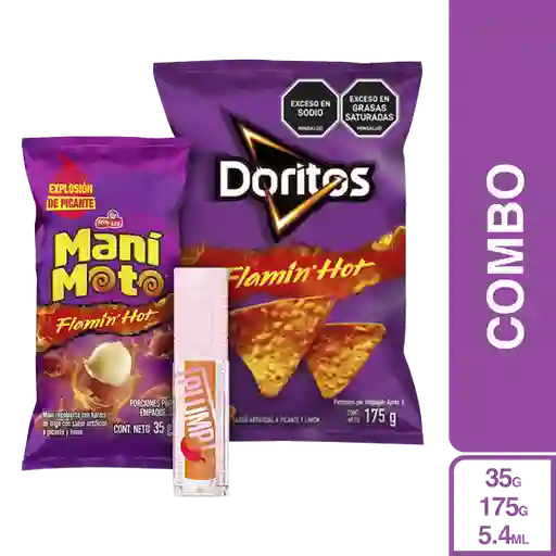 Combo Flamin Plump Lifter Hot Honey + Doritos + Mani Mono Flamin Hot