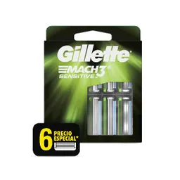 Gillette Mach3 Sensitive Repuesto de Afeitar X 6