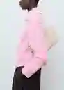 Jersey Latas Rosa Pastel Talla S Mujer Mango
