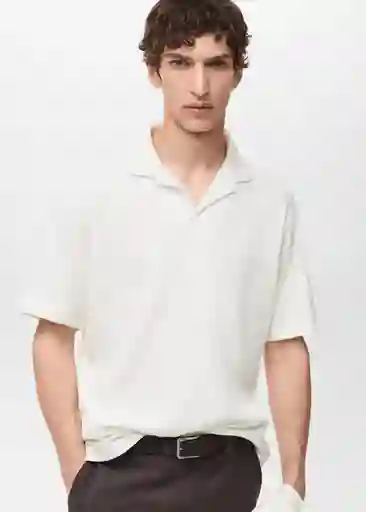 Camiseta Polo Rolandp Crudo Talla M Hombre Mango