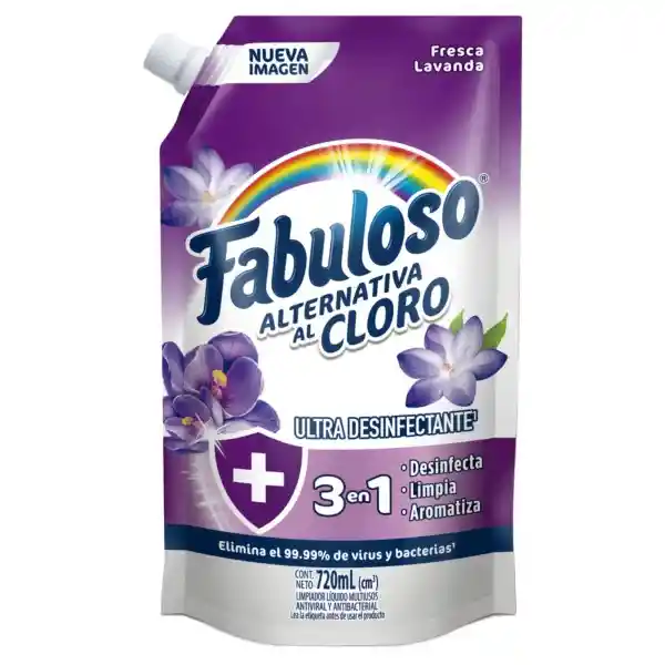 Fabuloso Limpia Pisos Alternativa al Cloro Fresca Lavanda 720ml