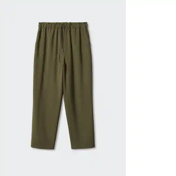 Pantalón Fluido Khaki Talla 18 Mujer Mango