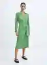 Vestido Crink-W Verde Talla S Mujer Mango