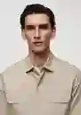 Camisa Miso Beige Talla M Hombre Mango