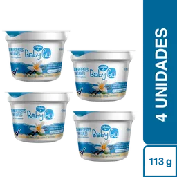 4 x Baby gu Yogurt Entero Sin Dulce Sabor Vainilla