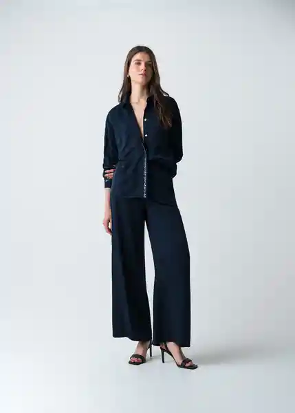 Camisa Zoe Mujer Azul Pacifico Medio Talla XS-S 513G399 Naf Naf