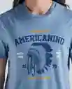  Camiseta Hombre Color Azul Talla M 841E012 AMERICANINO 