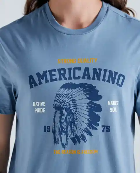  Camiseta Hombre Color Azul Talla M 841E012 AMERICANINO 