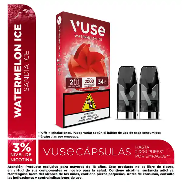 Vuse Cápsulas Watermelon Ice 34 mg