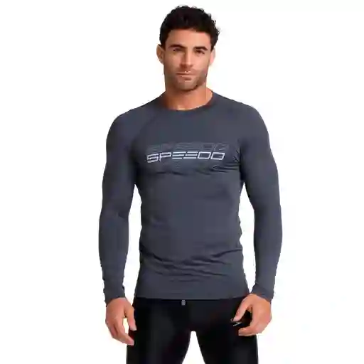 Camiseta Manga Larga Sunshine Speedo Lines Hombre Gris-xxl