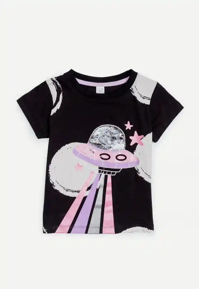 Camiseta Manga Corta 9/12meses-negro