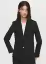 Blazer Americana Boreal Negro Talla 38 Mujer Mango