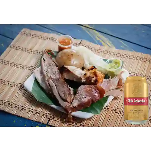 Combo Carne Mixta + Club col. Dorada Lta 330ml