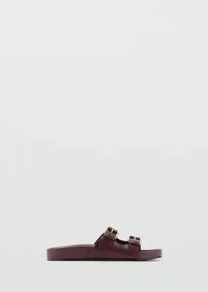 Sandalias Square Burdeos Talla 37 Mujer Mango