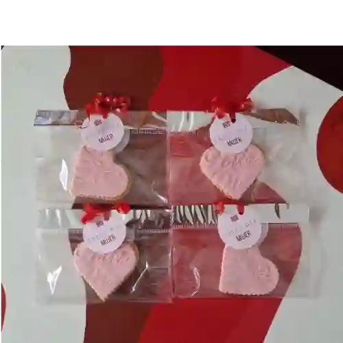 Galleta Corazon Feliz Dia X4