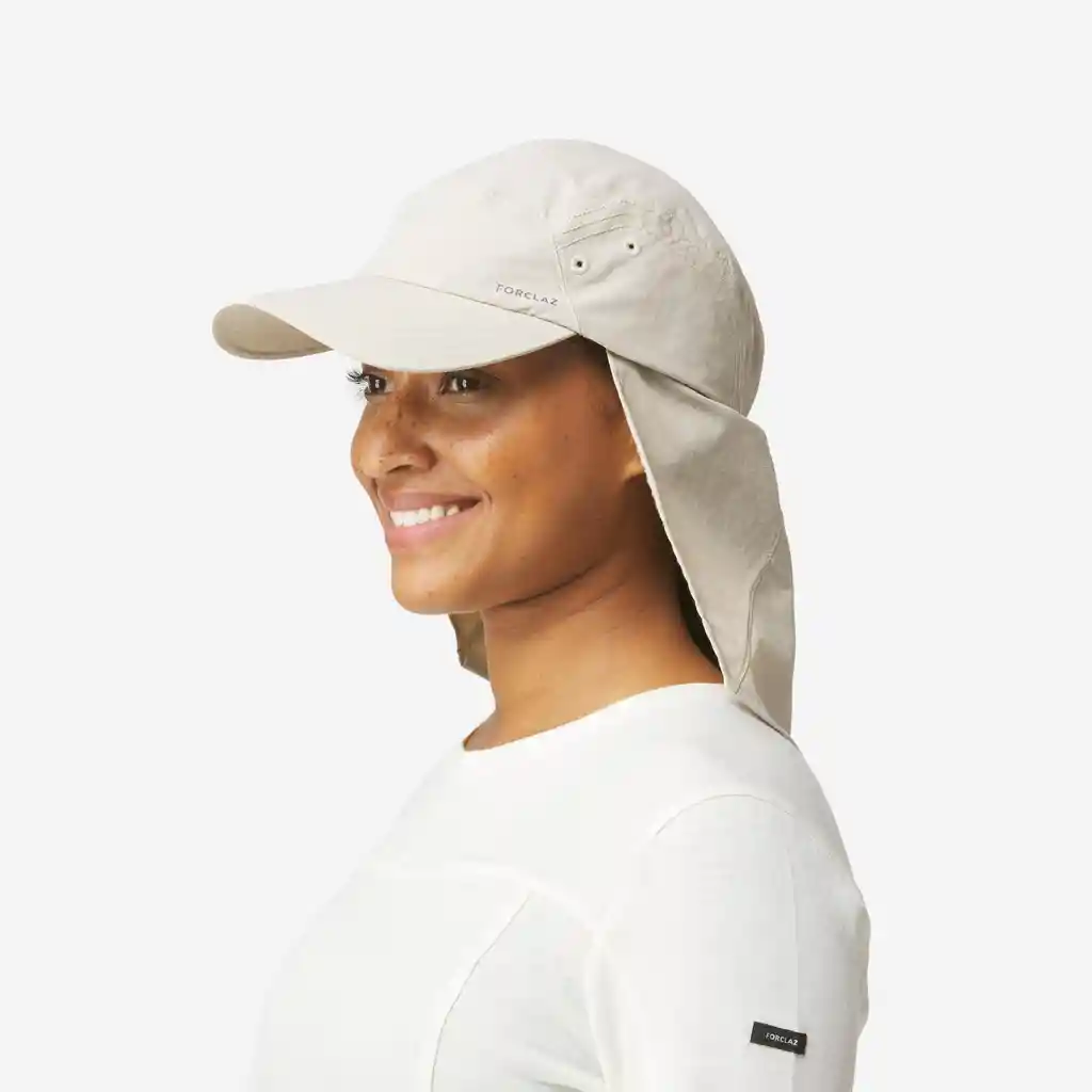 Gorra Protección Solar de Trekking Para Adulto Forclaz Trek 900 Beige