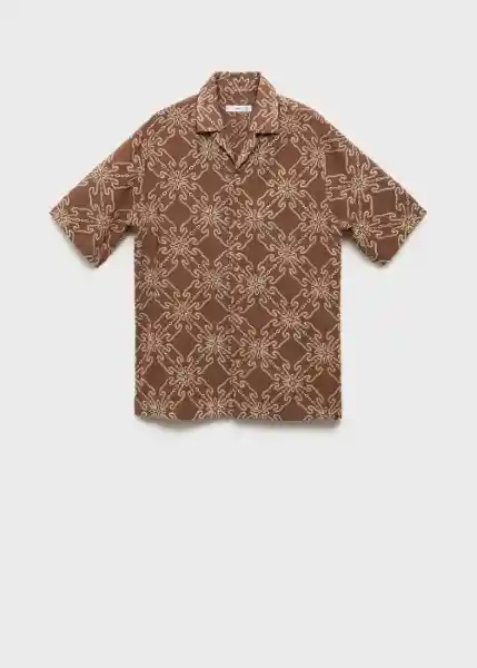 Camisa Saona Tabaco Talla M Hombre Mango