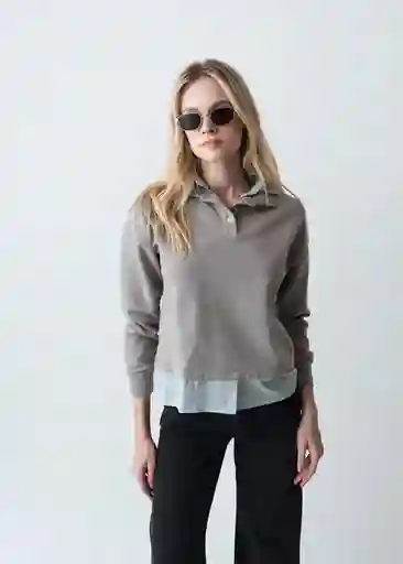 Camiseta Mujer Gris Elefante Medio Talla S 403G047 Naf Naf