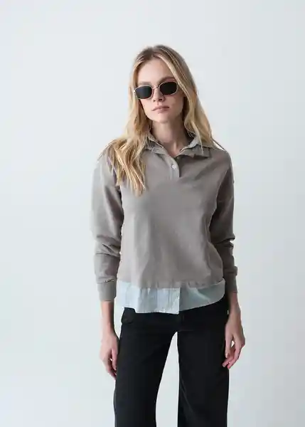 Camiseta Mujer Gris Elefante Medio Talla S 403G047 Naf Naf