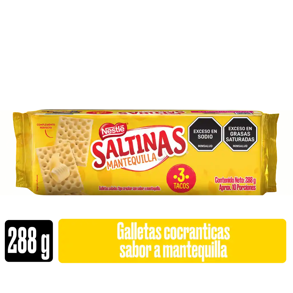 Galletas SALTINAS Mantequilla 3 tacos x 288g