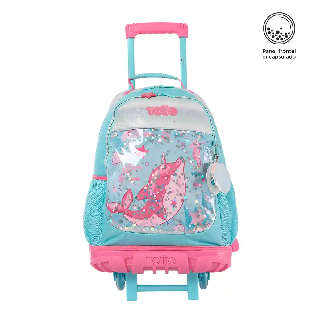 Morral Con Ruedas Niña Rue Bomper Pink Ocean L Azul