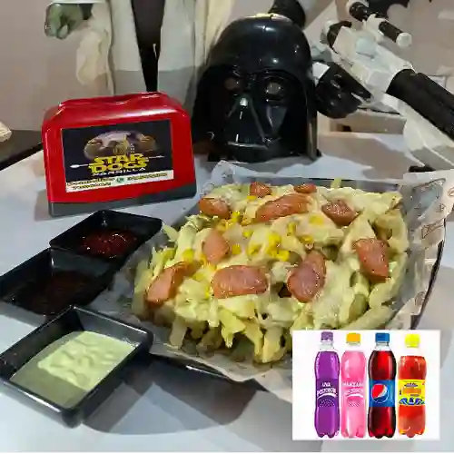 Combo Salchipapa Clasica Gratinada + Gaseosa 500 ml