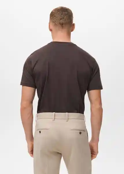 Camiseta Cherlo Chocolate Talla L Hombre Mango