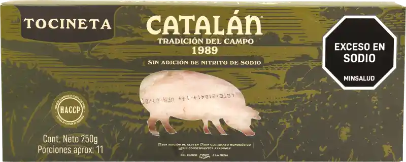 Catalan Tocineta Etiqueta Limpia