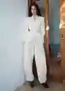 Blazer Americana Blanche Crudo Talla L Mujer Mango