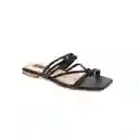 Sandalias Plana Curonta Lisa Negro Talla 35