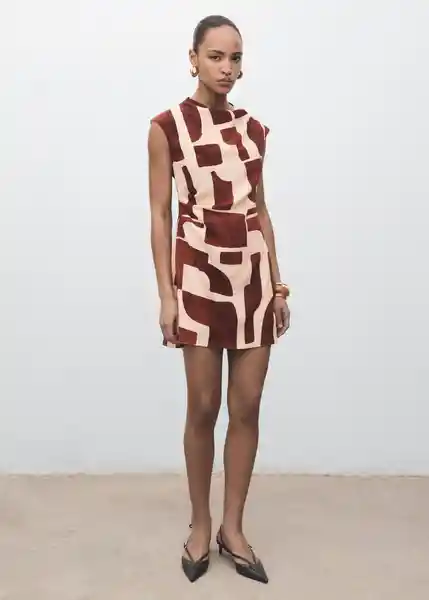 Vestido Carlota2 Crudo Talla M Mujer Mango