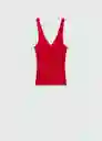 Top Lana Rojo Talla M Mujer Mango