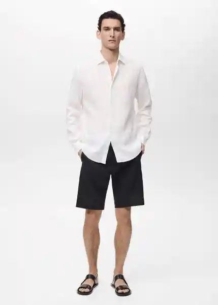 Bermuda Carp Negro Talla 42 Hombre Mango