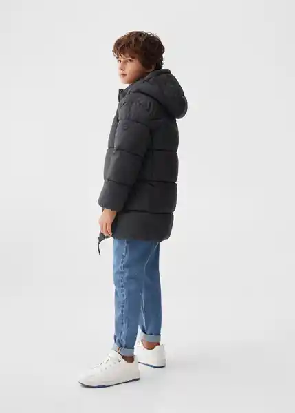 Abrigo Anorak Amerlong Negro Talla 08 Niños Mango