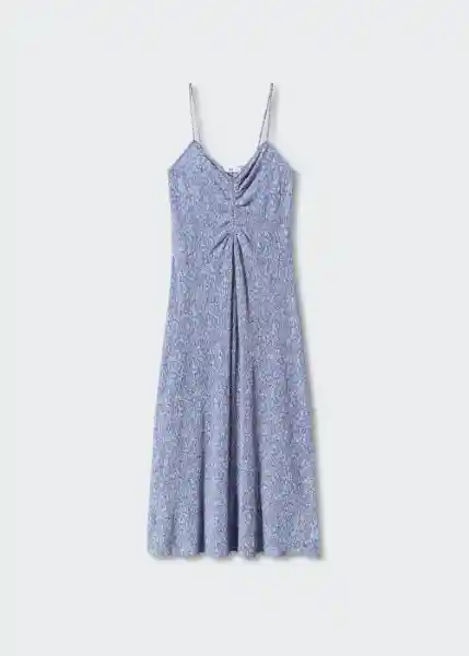 Vestido Pol Azul Talla S Mujer Mango