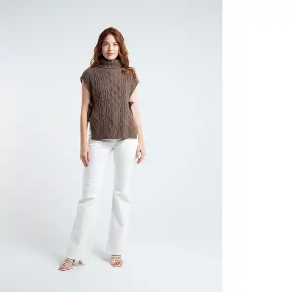  Saco Tejido Tribu Mujer Cafe Piedra Medio Talla M Naf-Naf 