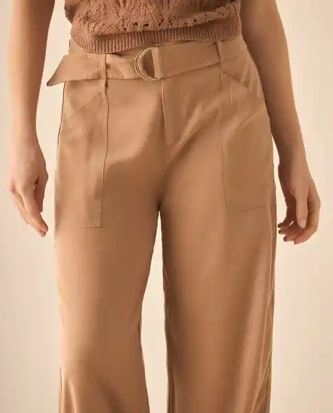 Pantalón Café Barro Medio Talla 10 633G006 Esprit