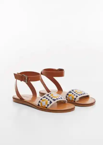 Sandalias Aroa Cuero Talla 29 Niñas Mango