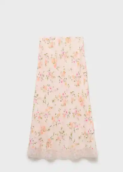 Falda Christy Rosa Pastel Talla L Mujer Mango