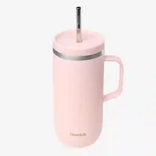 Qwetch Vaso Cold Cup Con Asa Isotérmico Rosado 600 mL