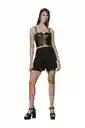 Top Corse Negro Para Mujer Lisa