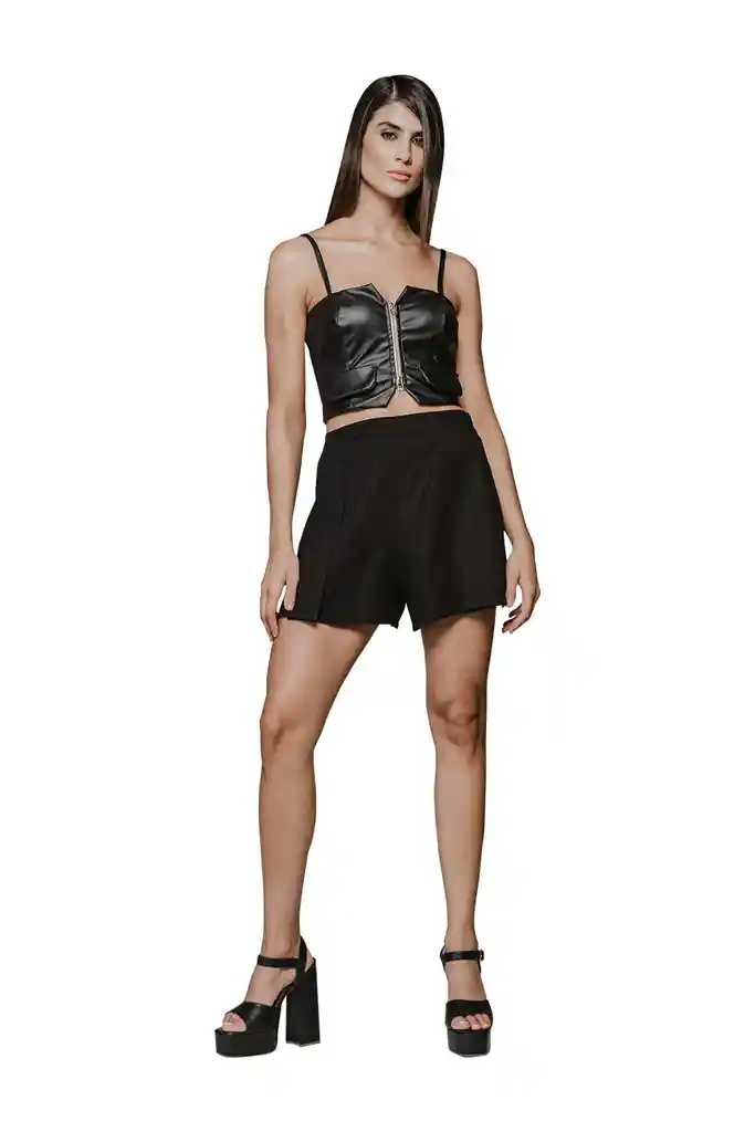 Top Corse Negro Para Mujer Lisa